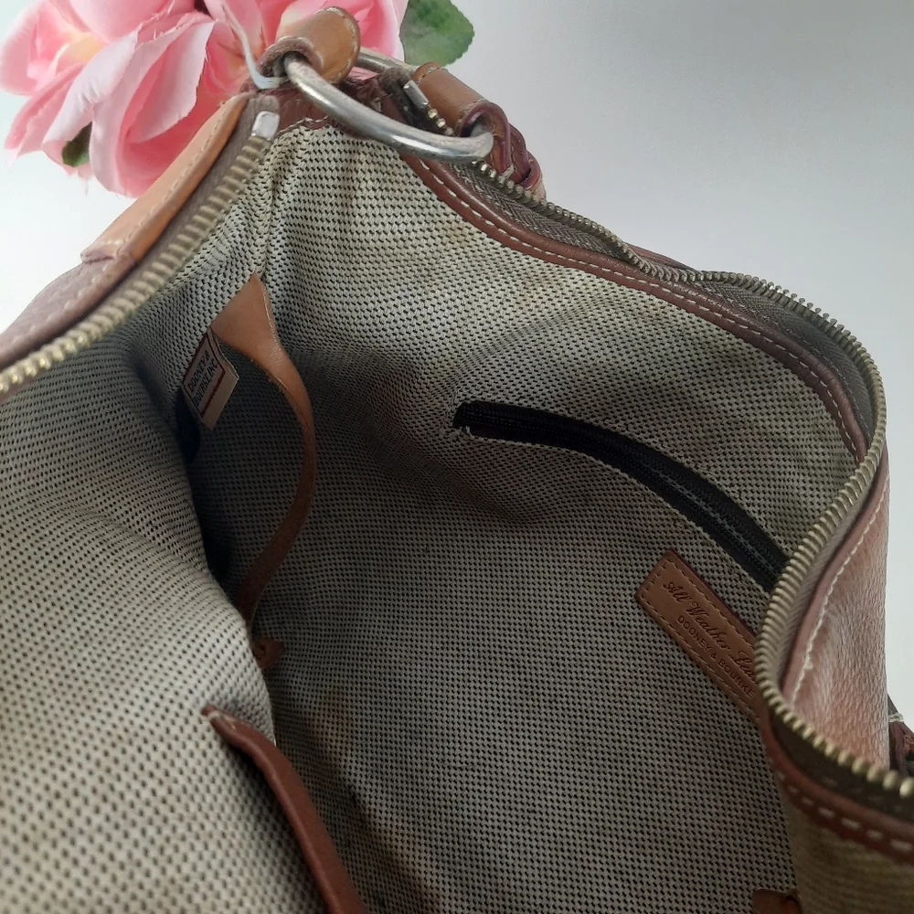 Vintage DOONEY & BOURKE Brown All Weather Leather Satchel Handbag - Picture 12 of 15